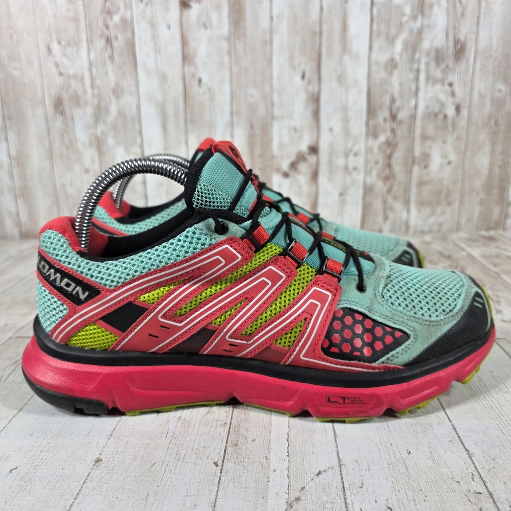 Salomon XR Mission Womens Trail Running Shoes Teal Pink Lime 128431 Size 8.5
